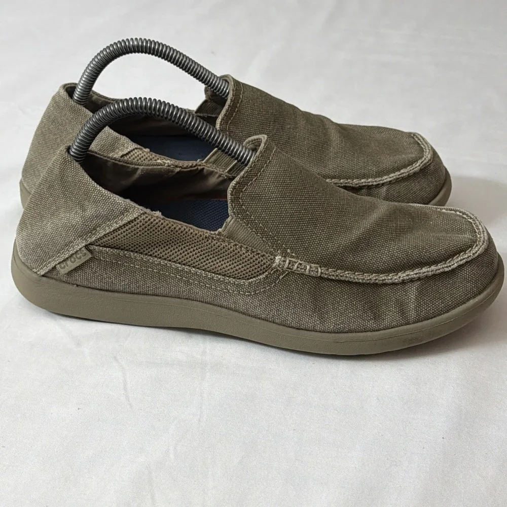 Crocs 202056 Men's Santa Cruz Slip-On Canvas‎ Boat Shoes Men's 8 Gym Comfy Shoe